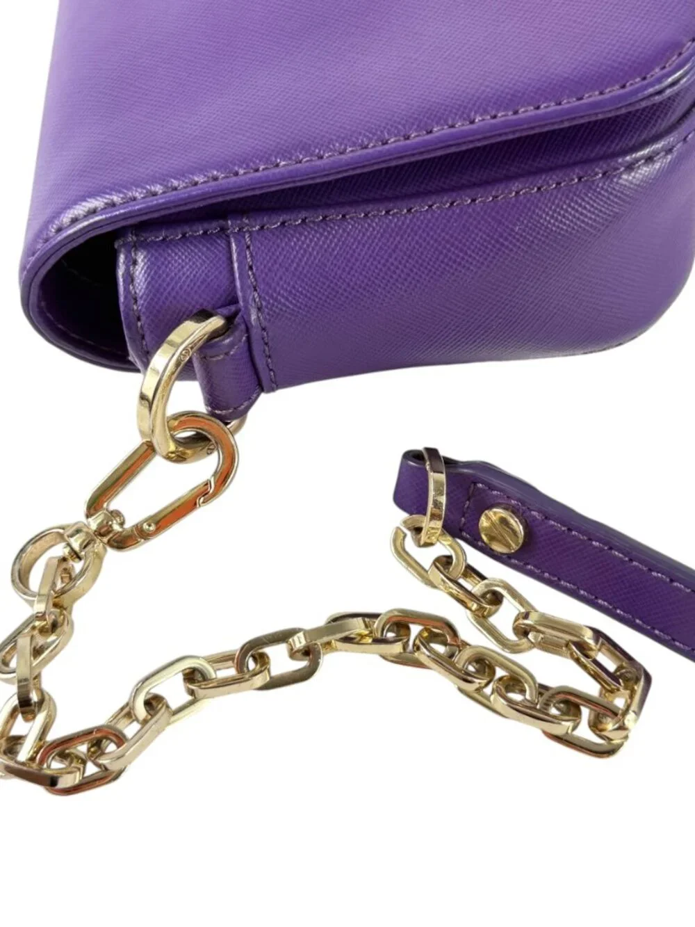 TORY BURCH Robinson Purple Saffiano Leather Crossbody Shoulder Bag